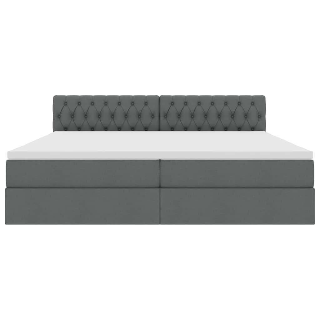 Opbergbed met matras Donkergrijs 200 x 200 cm Bewerkt hout is nu te koop bij PeponiXL, paradijselijk wonen!