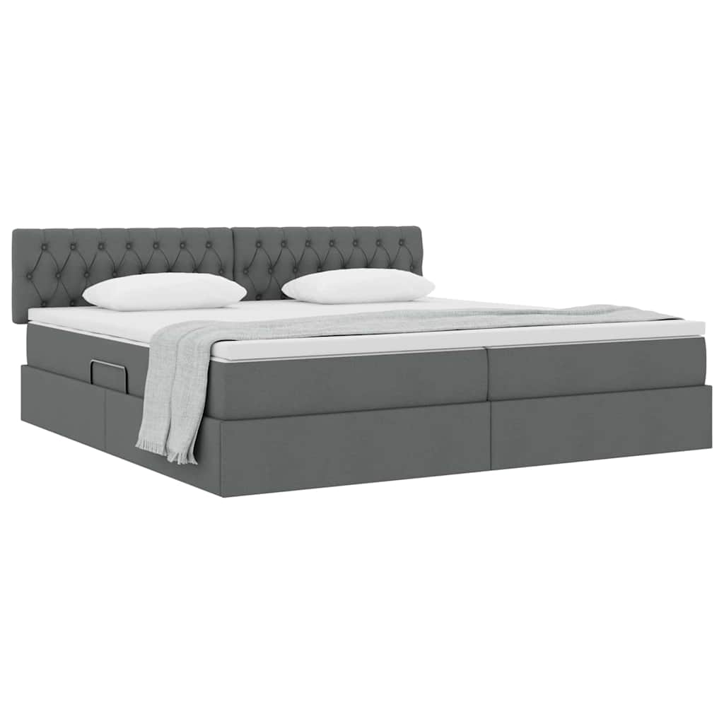 Opbergbed met matras Donkergrijs 200 x 200 cm Bewerkt hout is nu te koop bij PeponiXL, paradijselijk wonen!