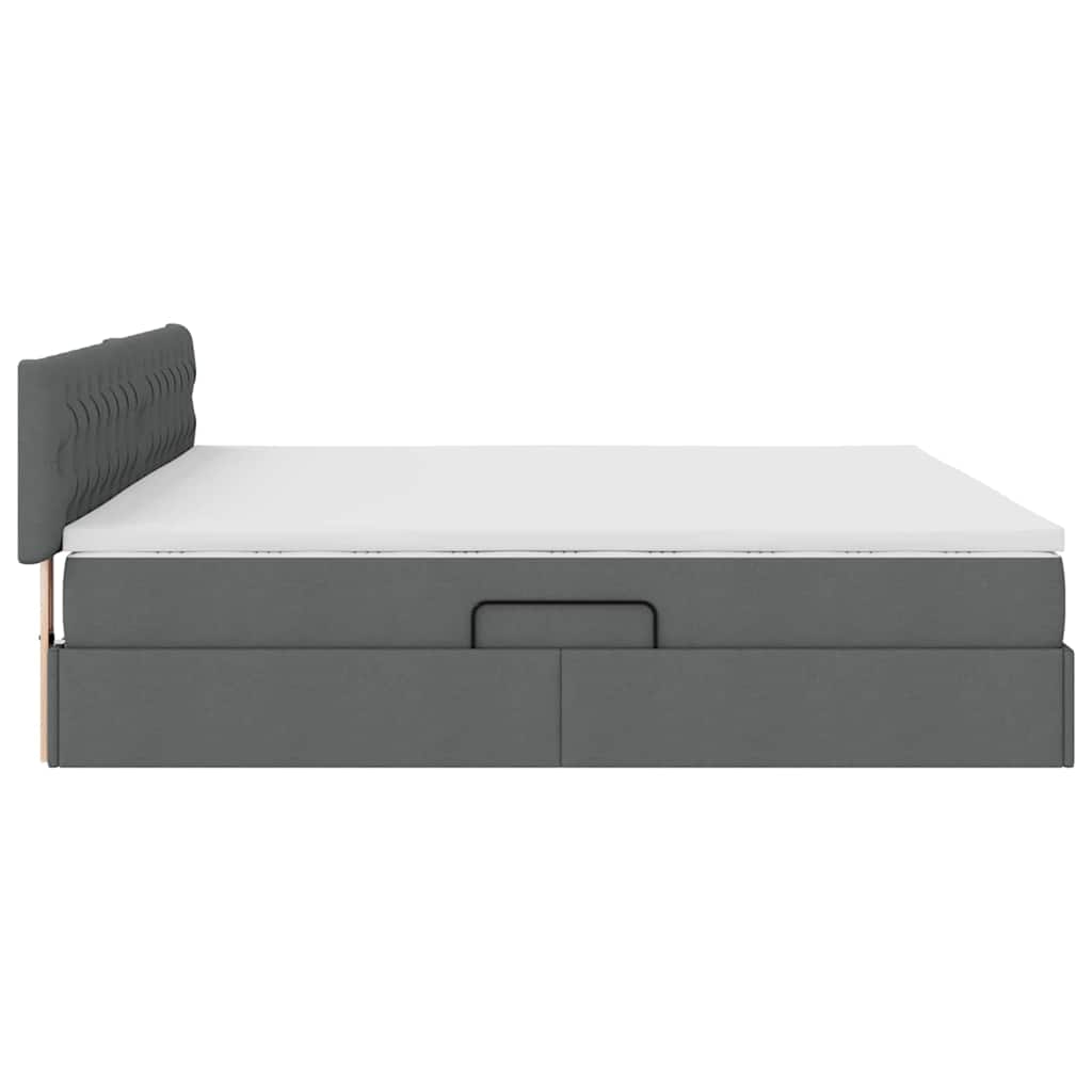 Opbergbed met matras Donkergrijs 200 x 200 cm Bewerkt hout is nu te koop bij PeponiXL, paradijselijk wonen!