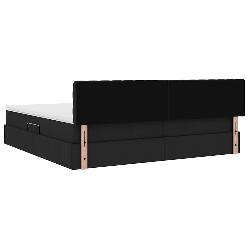 Opbergbed met matras met matras Zwart 200 x 200 cm Bewerkt hout is nu te koop bij PeponiXL, paradijselijk wonen!