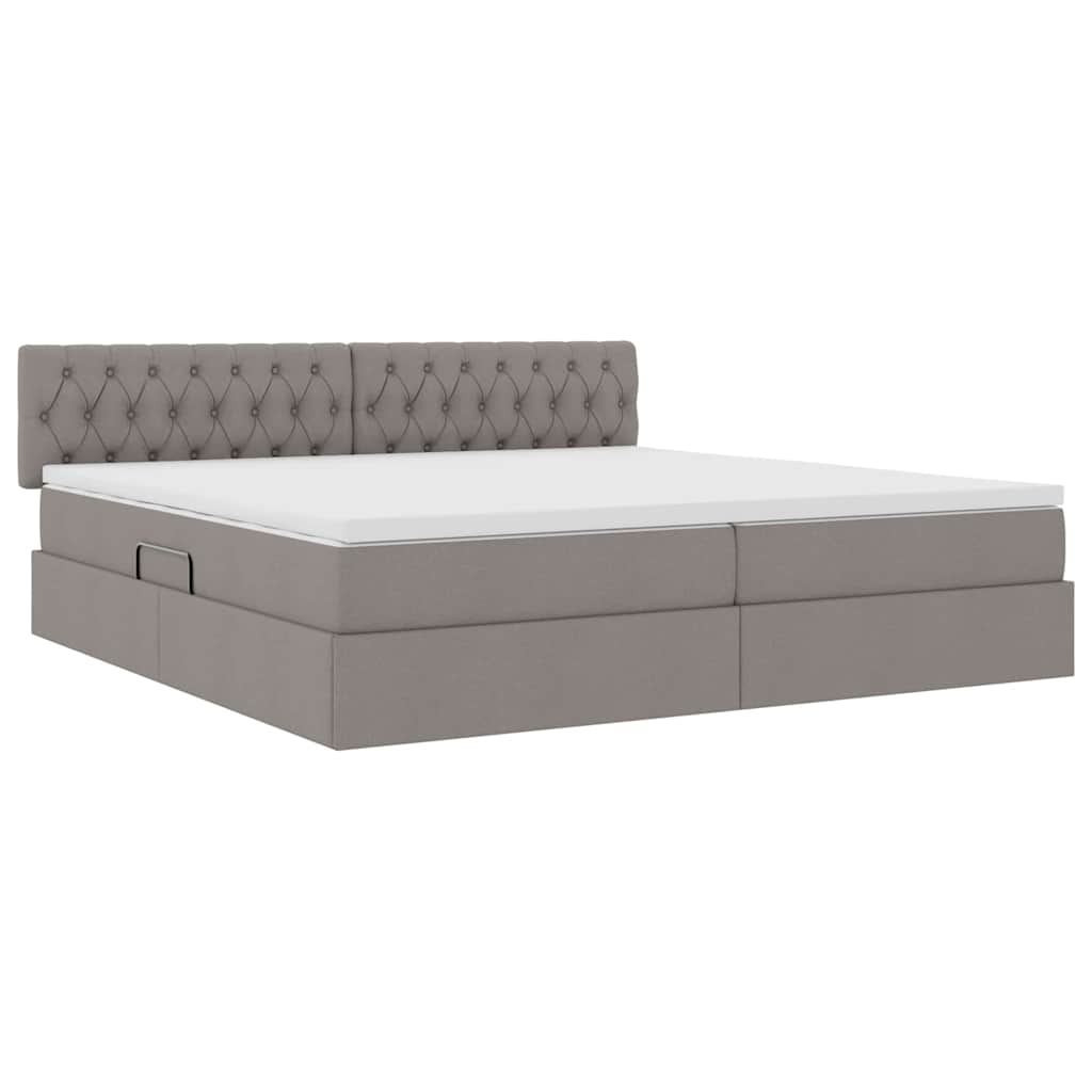 Opbergbed met matras met matras Taupe 200 x 200 cm Bewerkt hout is nu te koop bij PeponiXL, paradijselijk wonen!