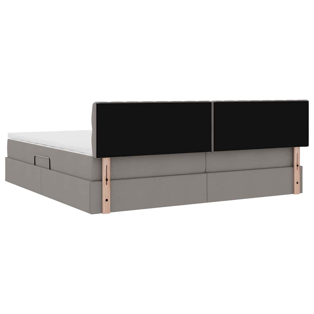 Opbergbed met matras met matras Taupe 200 x 200 cm Bewerkt hout is nu te koop bij PeponiXL, paradijselijk wonen!