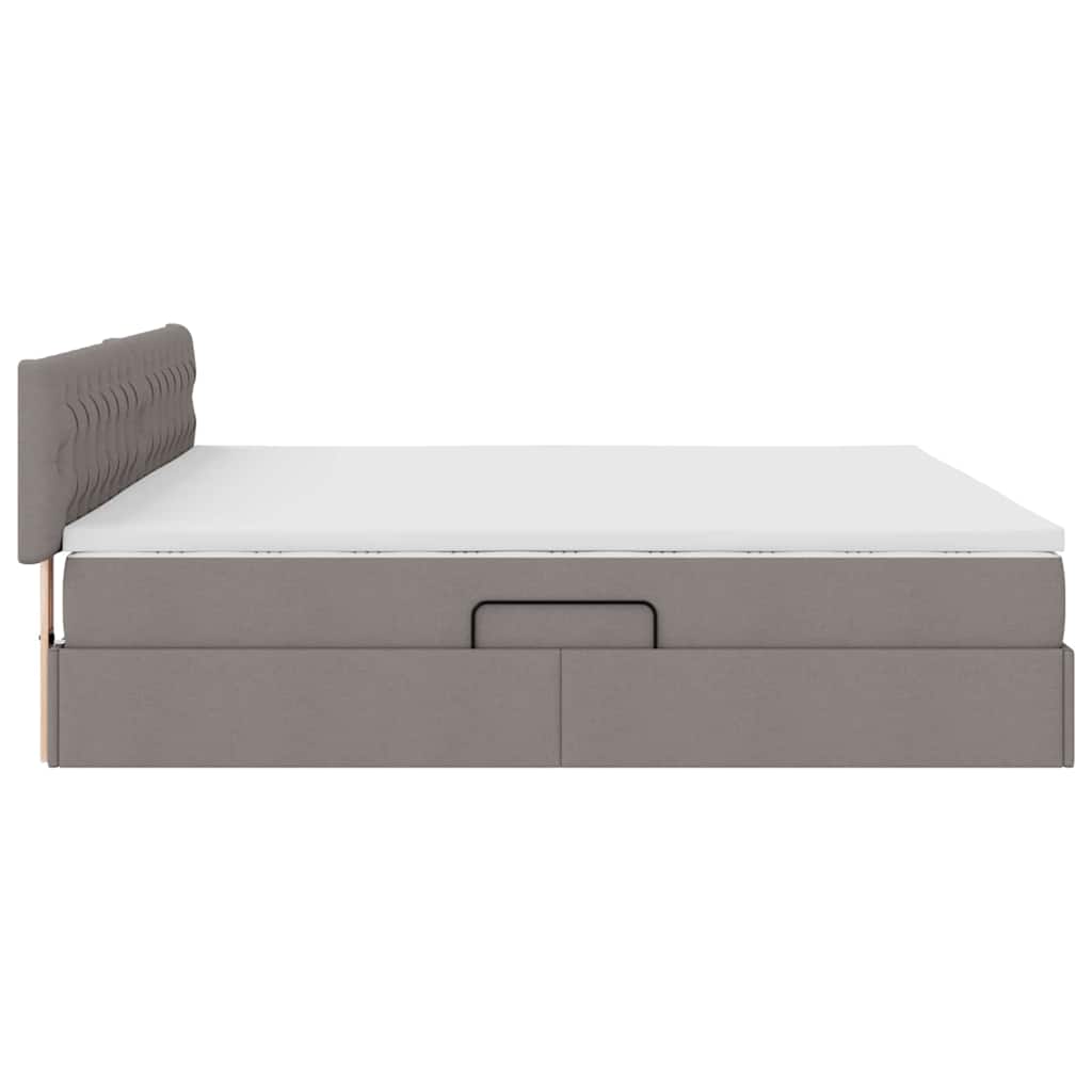 Opbergbed met matras met matras Taupe 200 x 200 cm Bewerkt hout is nu te koop bij PeponiXL, paradijselijk wonen!