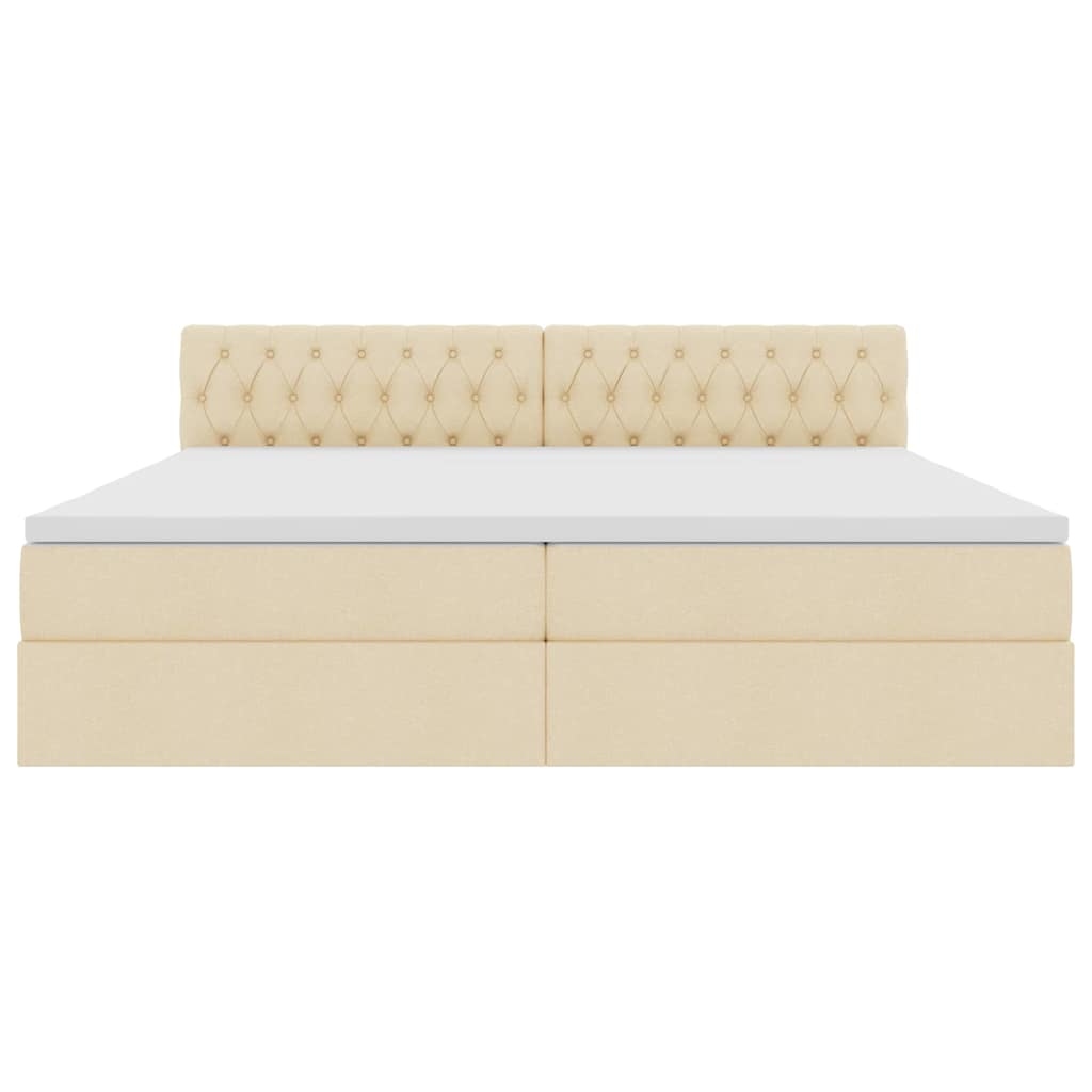 Opbergbed met matras met matras Crème 200 x 200 cm Bewerkt hout is nu te koop bij PeponiXL, paradijselijk wonen!