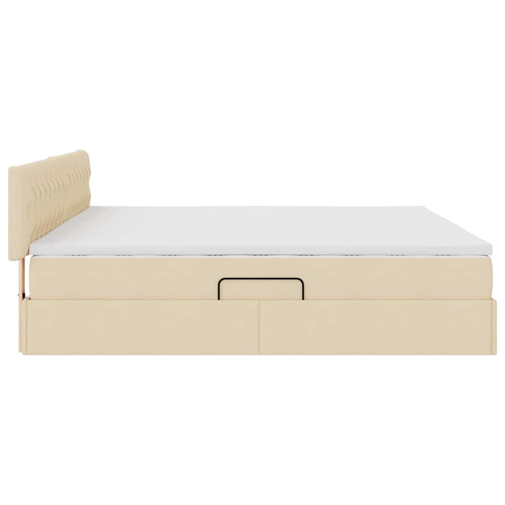 Opbergbed met matras met matras Crème 200 x 200 cm Bewerkt hout is nu te koop bij PeponiXL, paradijselijk wonen!