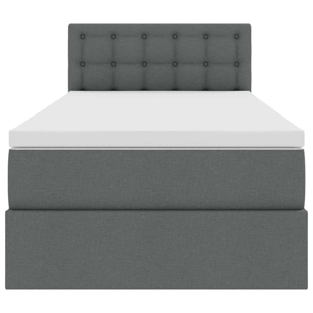 Opbergbed met matras Donkergrijs 100 x 200 cm Bewerkt hout is nu te koop bij PeponiXL, paradijselijk wonen!