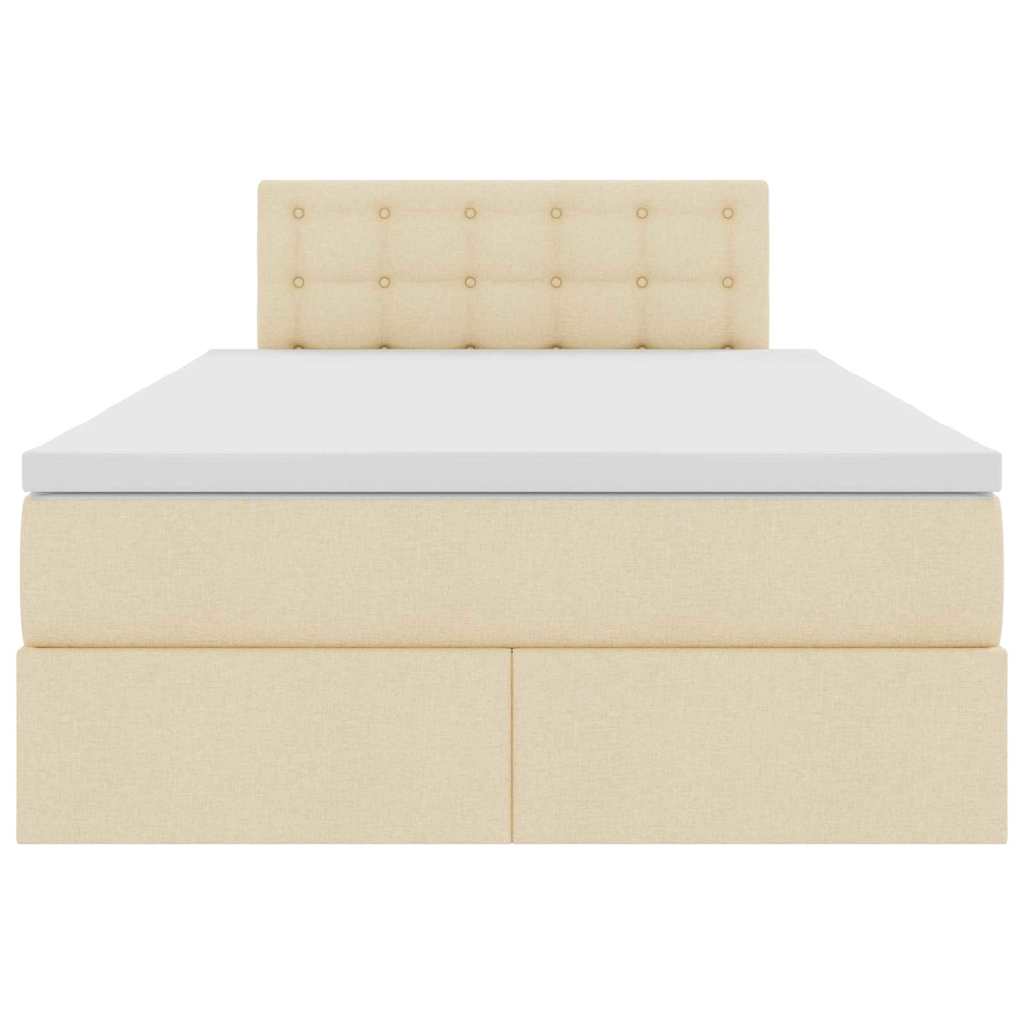 Opbergbed met matras met matras Crème 120 x 190 cm Bewerkt hout is nu te koop bij PeponiXL, paradijselijk wonen!