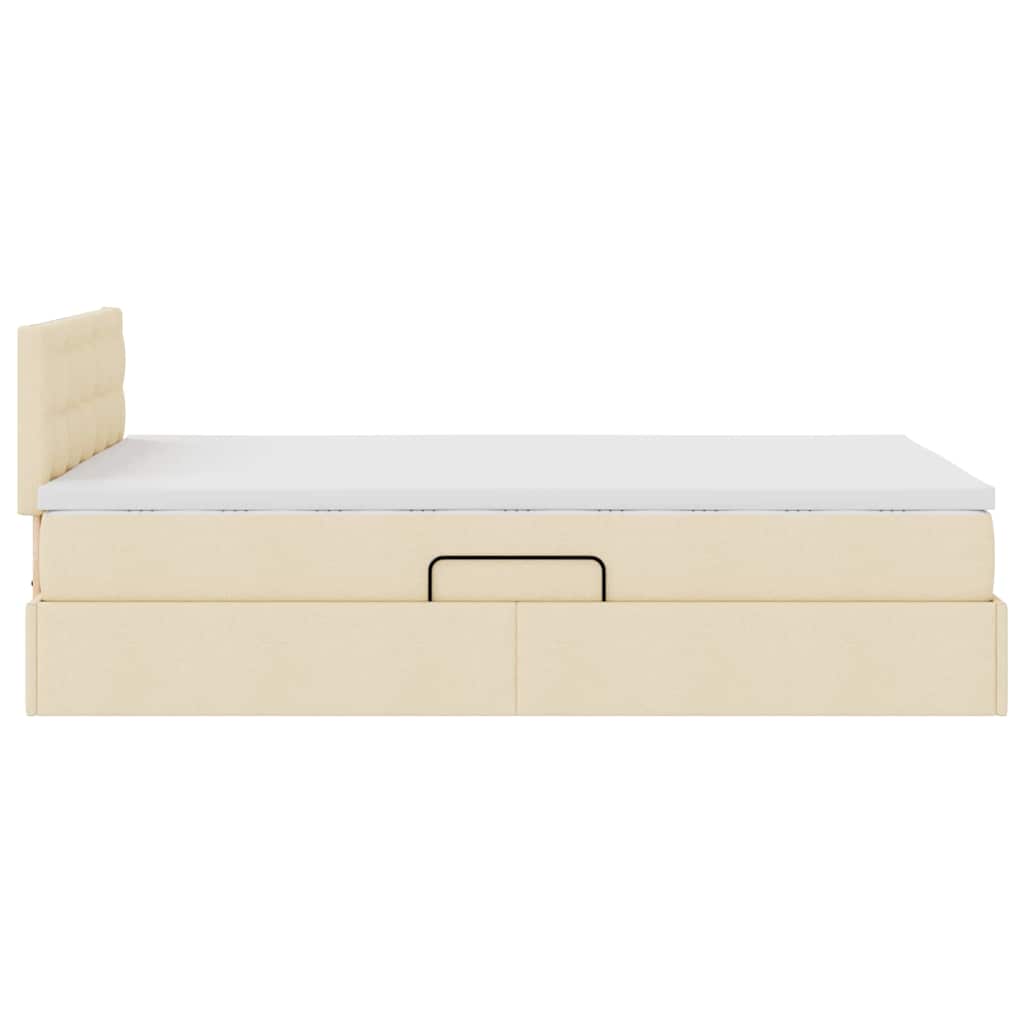 Opbergbed met matras met matras Crème 120 x 190 cm Bewerkt hout is nu te koop bij PeponiXL, paradijselijk wonen!