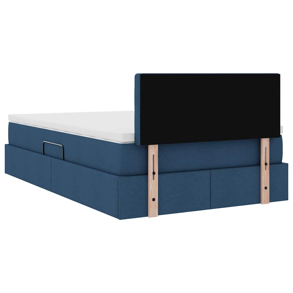 Opbergbed met matras met matras Blauw 120 x 190 cm Bewerkt hout is nu te koop bij PeponiXL, paradijselijk wonen!