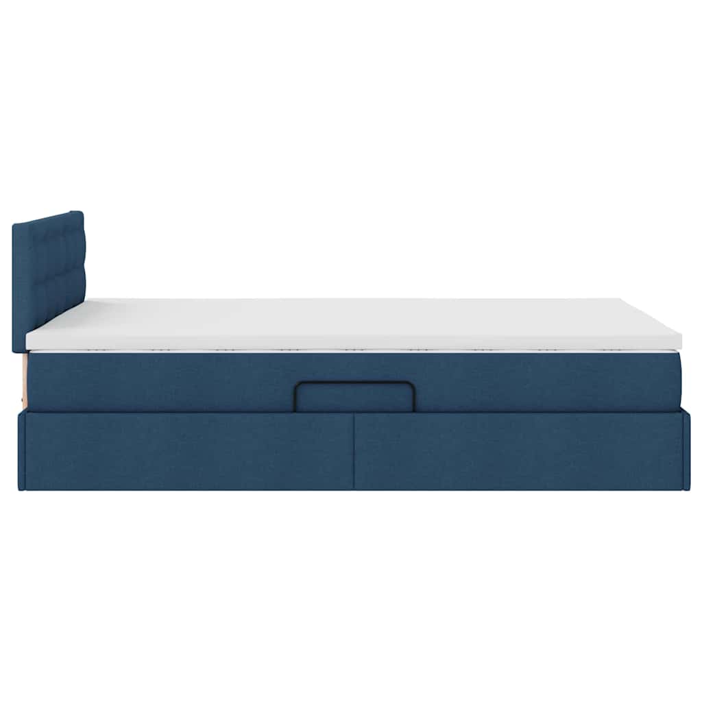 Opbergbed met matras met matras Blauw 120 x 190 cm Bewerkt hout is nu te koop bij PeponiXL, paradijselijk wonen!