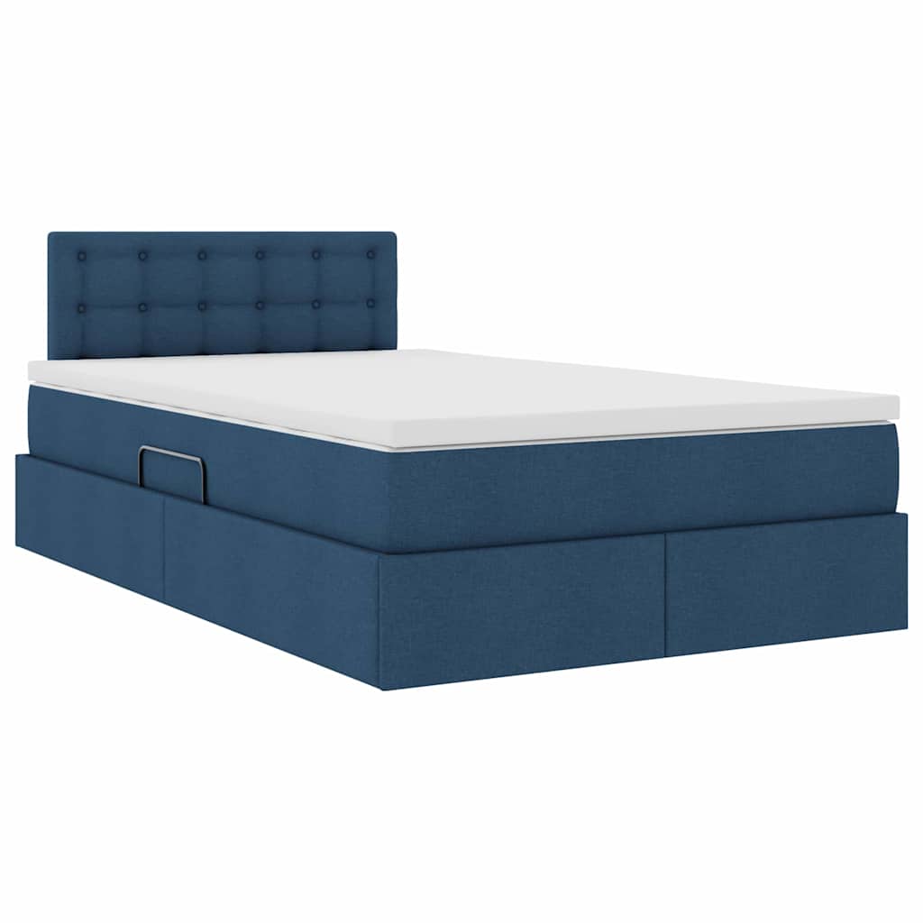 Opbergbed met matras met matras Blauw 120 x 200 cm Bewerkt hout is nu te koop bij PeponiXL, paradijselijk wonen!