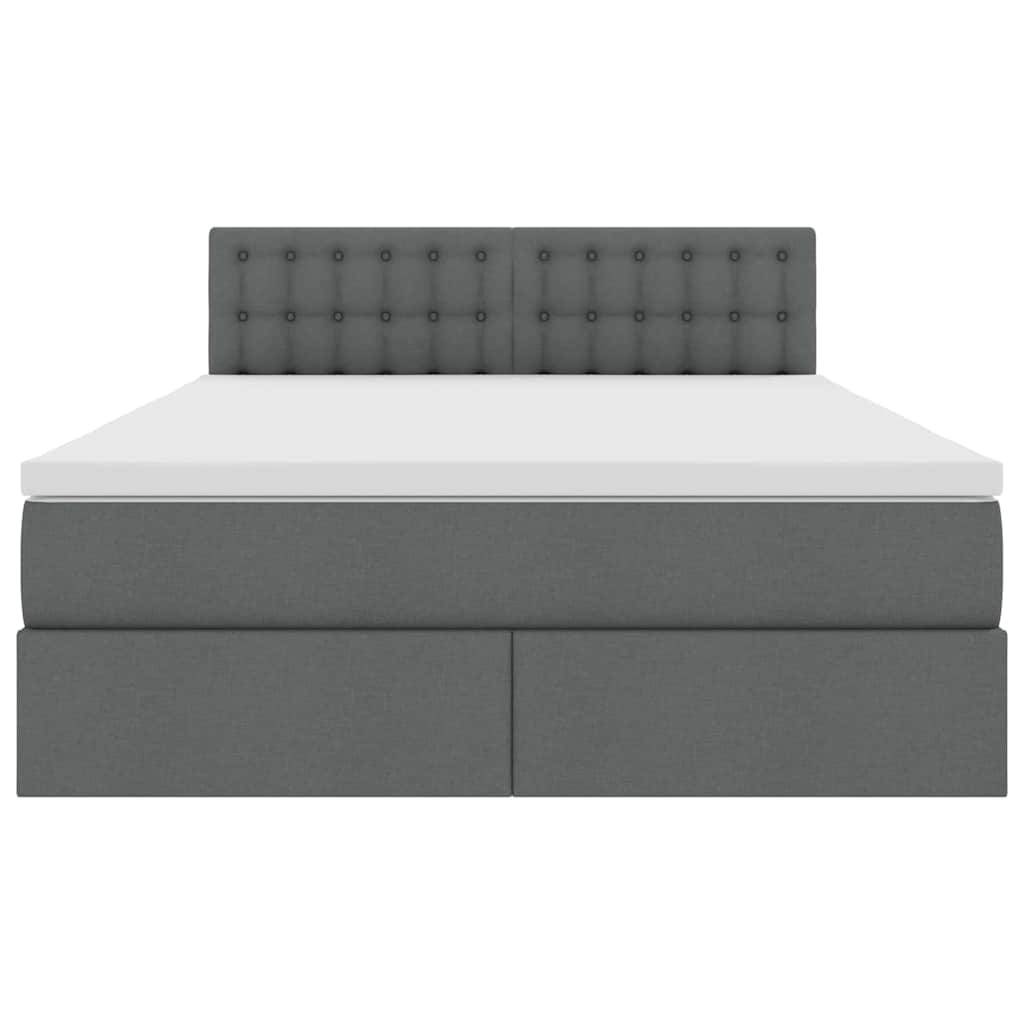 Opbergbed met matras Donkergrijs 140 x 190 cm Bewerkt hout is nu te koop bij PeponiXL, paradijselijk wonen!