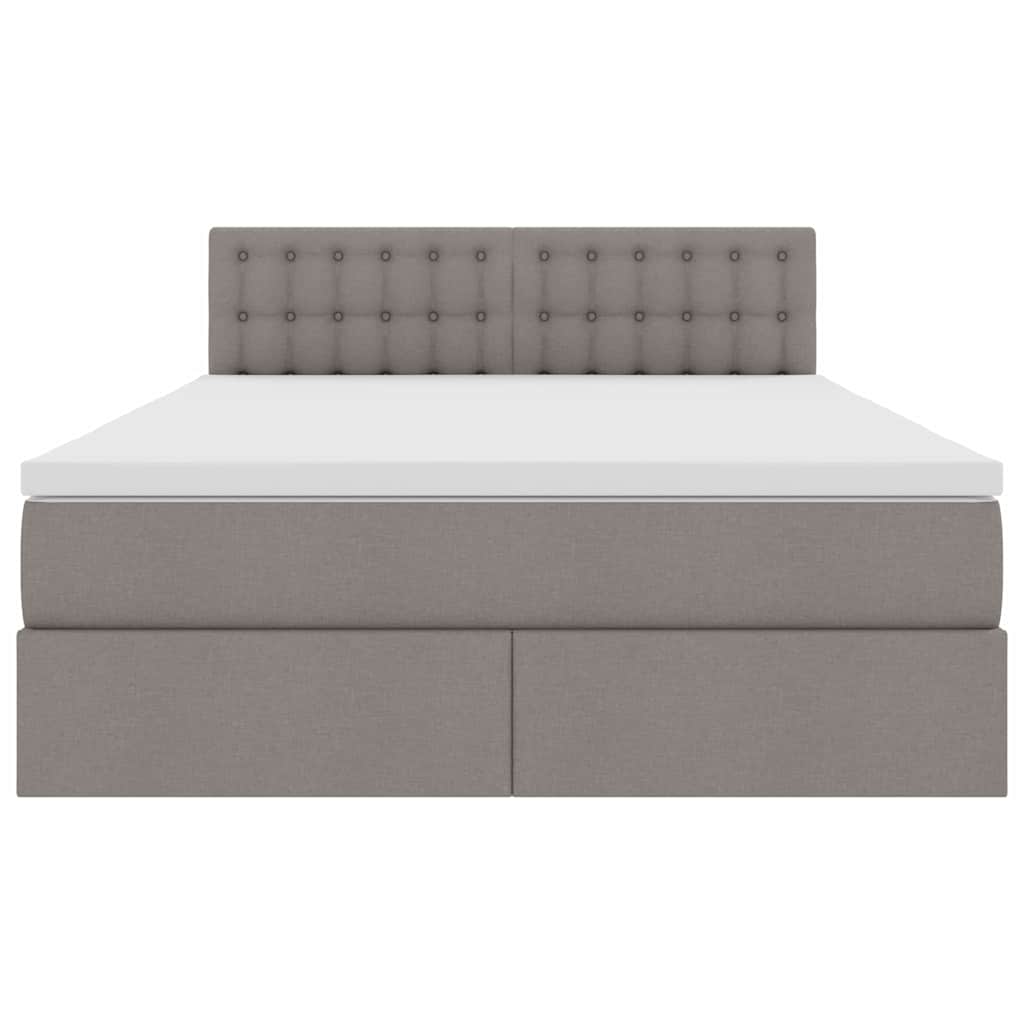 Opbergbed met matras met matras Taupe 140 x 190 cm Bewerkt hout is nu te koop bij PeponiXL, paradijselijk wonen!