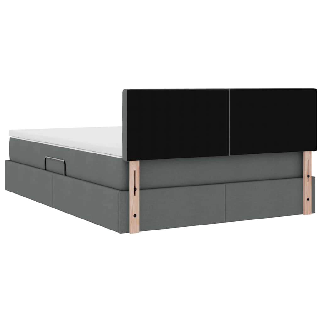 Opbergbed met matras Donkergrijs 140 x 200 cm Bewerkt hout is nu te koop bij PeponiXL, paradijselijk wonen!