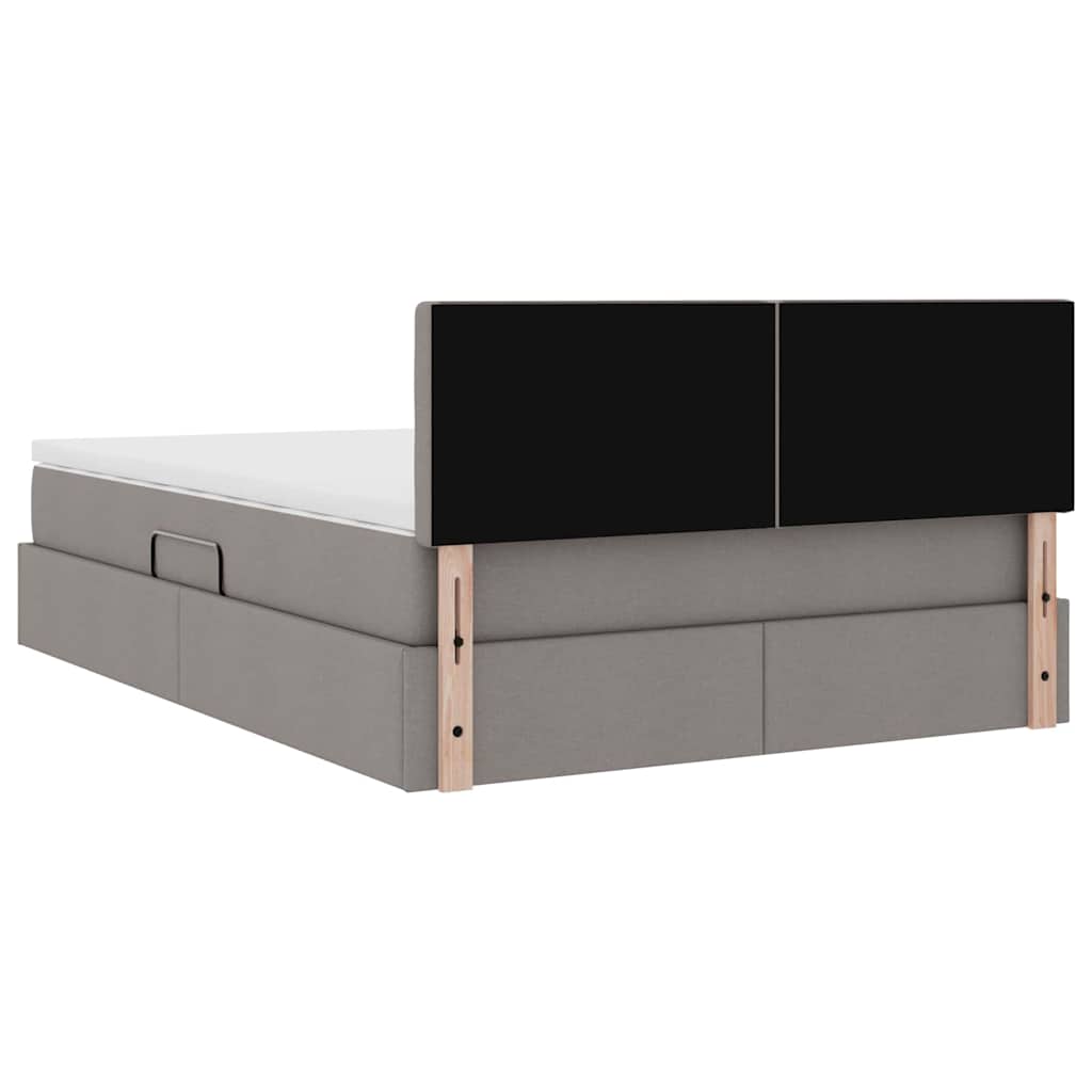 Opbergbed met matras met matras Taupe 140 x 200 cm Bewerkt hout is nu te koop bij PeponiXL, paradijselijk wonen!