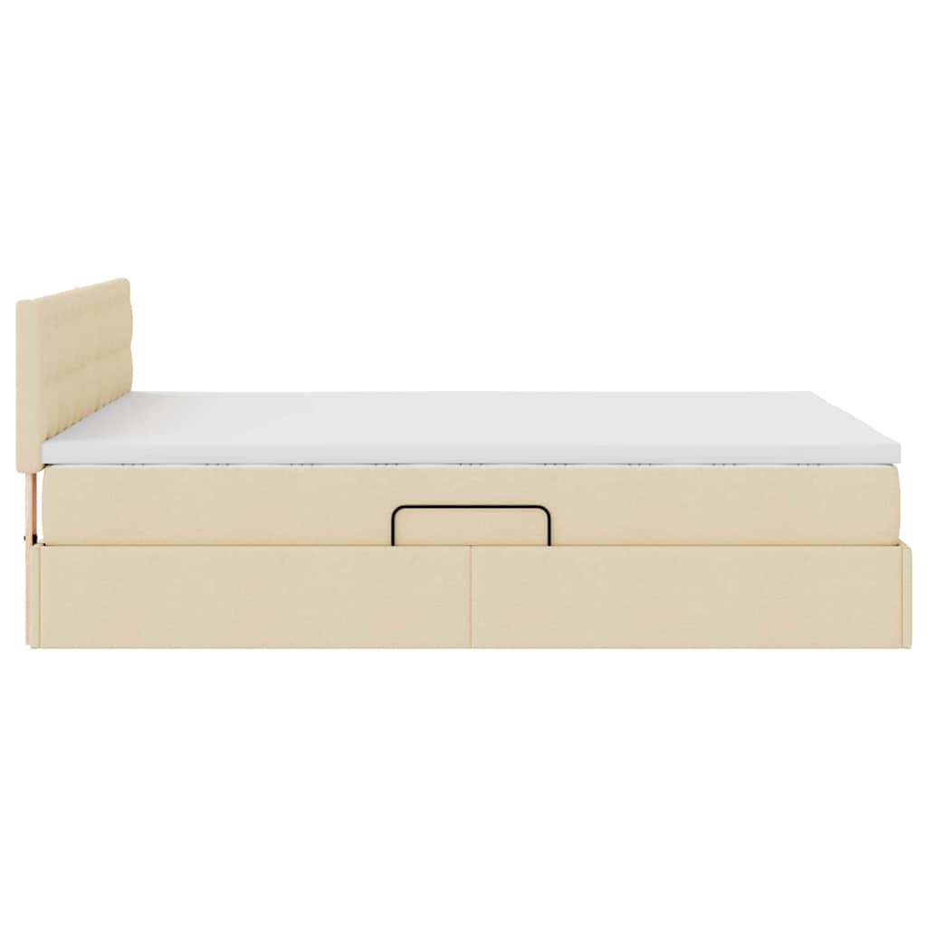 Opbergbed met matras met matras Crème 140 x 200 cm Bewerkt hout is nu te koop bij PeponiXL, paradijselijk wonen!