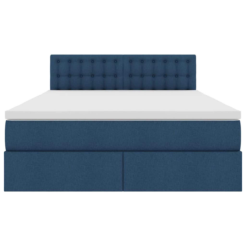 Opbergbed met matras met matras Blauw 140 x 200 cm Bewerkt hout is nu te koop bij PeponiXL, paradijselijk wonen!