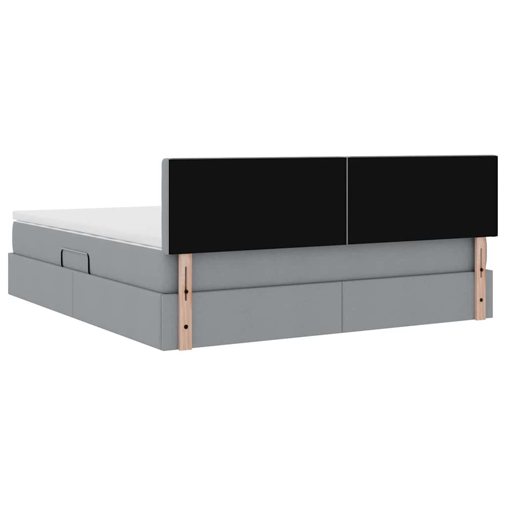 Opbergbed met matras Lichtgrijs 160 x 200 cm Bewerkt hout is nu te koop bij PeponiXL, paradijselijk wonen!