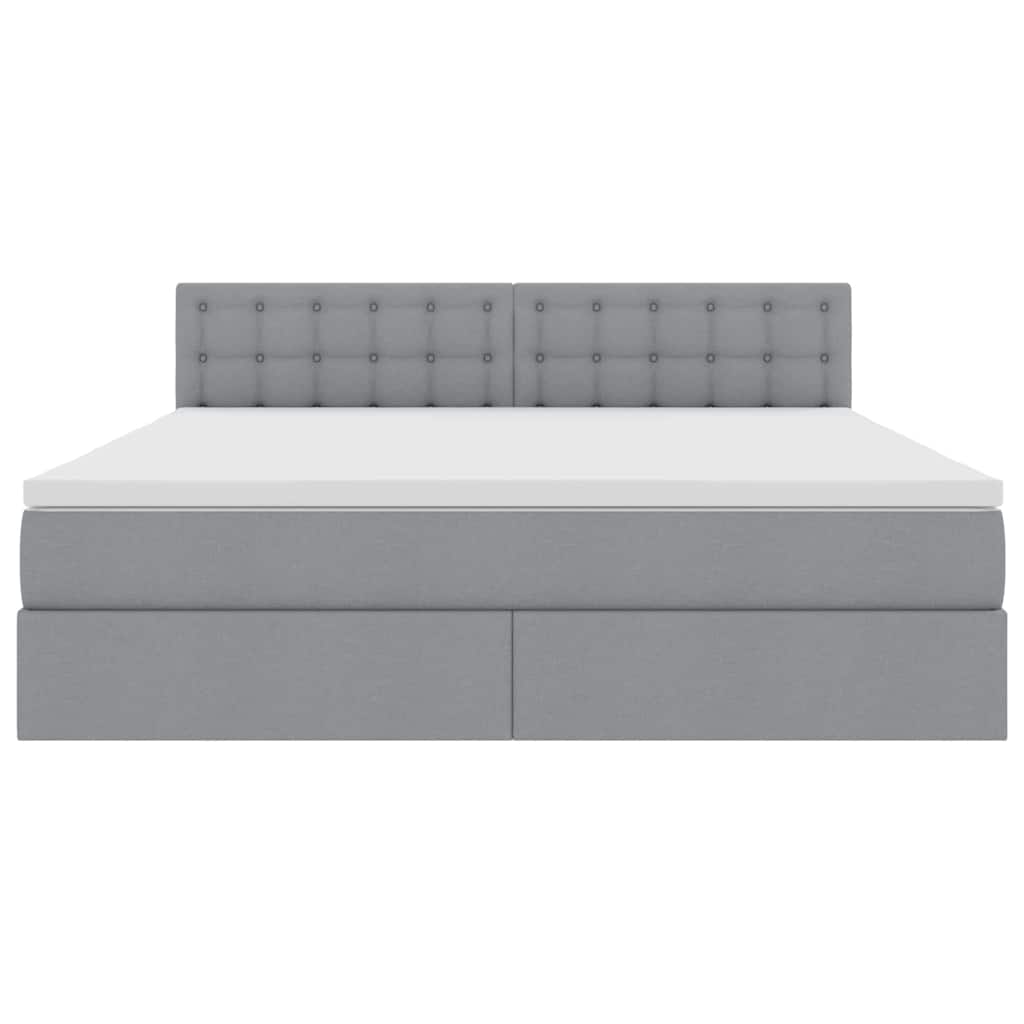 Opbergbed met matras Lichtgrijs 160 x 200 cm Bewerkt hout is nu te koop bij PeponiXL, paradijselijk wonen!