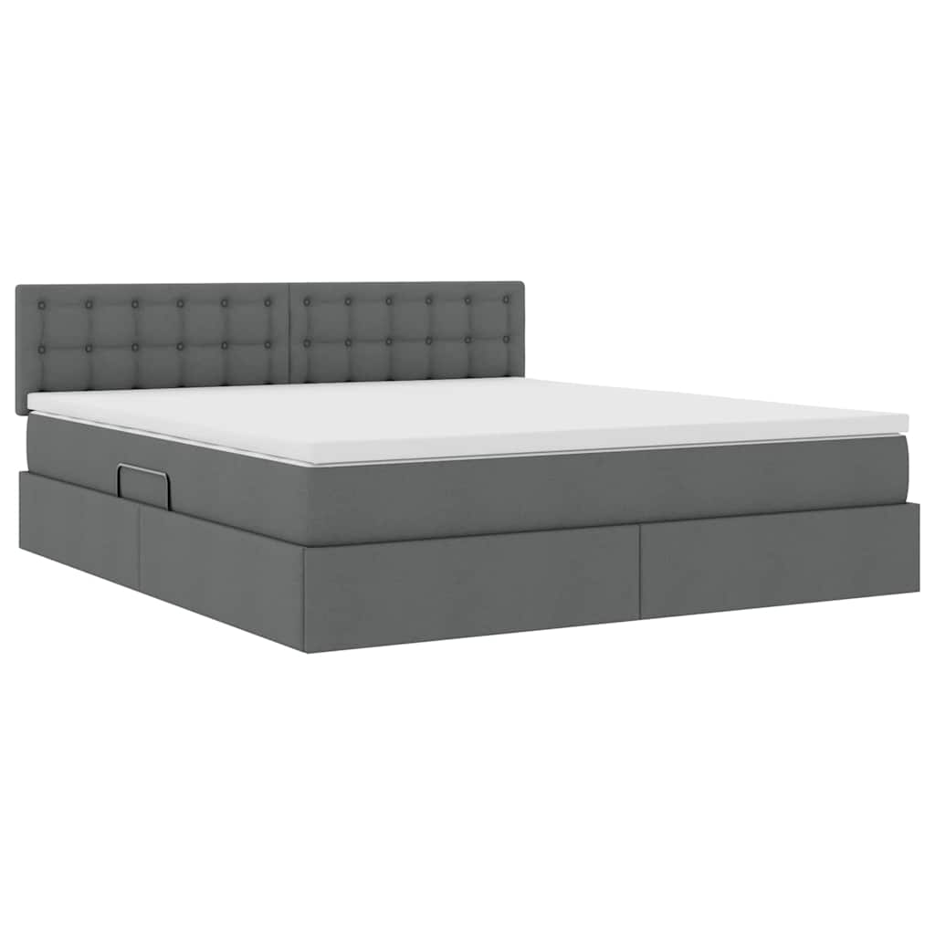 Opbergbed met matras Donkergrijs 180 x 200 cm Bewerkt hout is nu te koop bij PeponiXL, paradijselijk wonen!