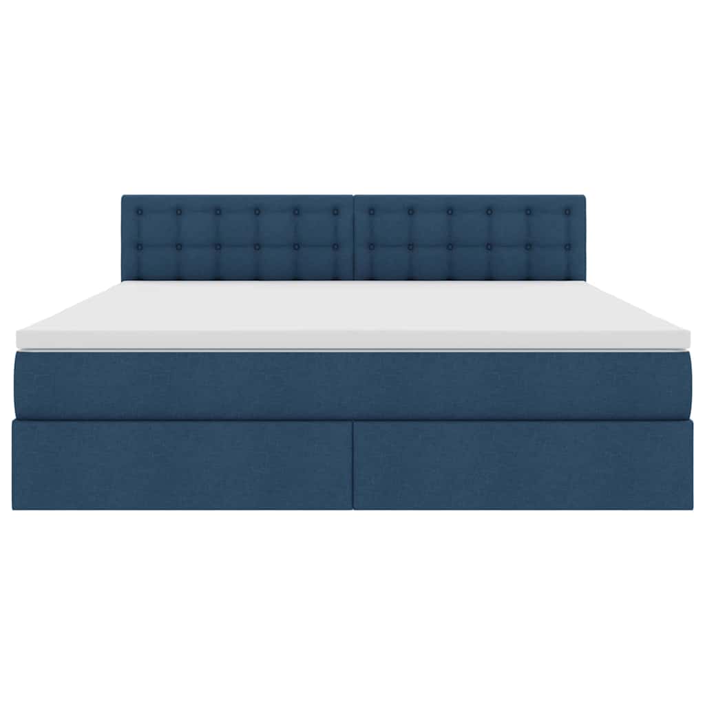 Opbergbed met matras met matras Blauw 180 x 200 cm Bewerkt hout is nu te koop bij PeponiXL, paradijselijk wonen!