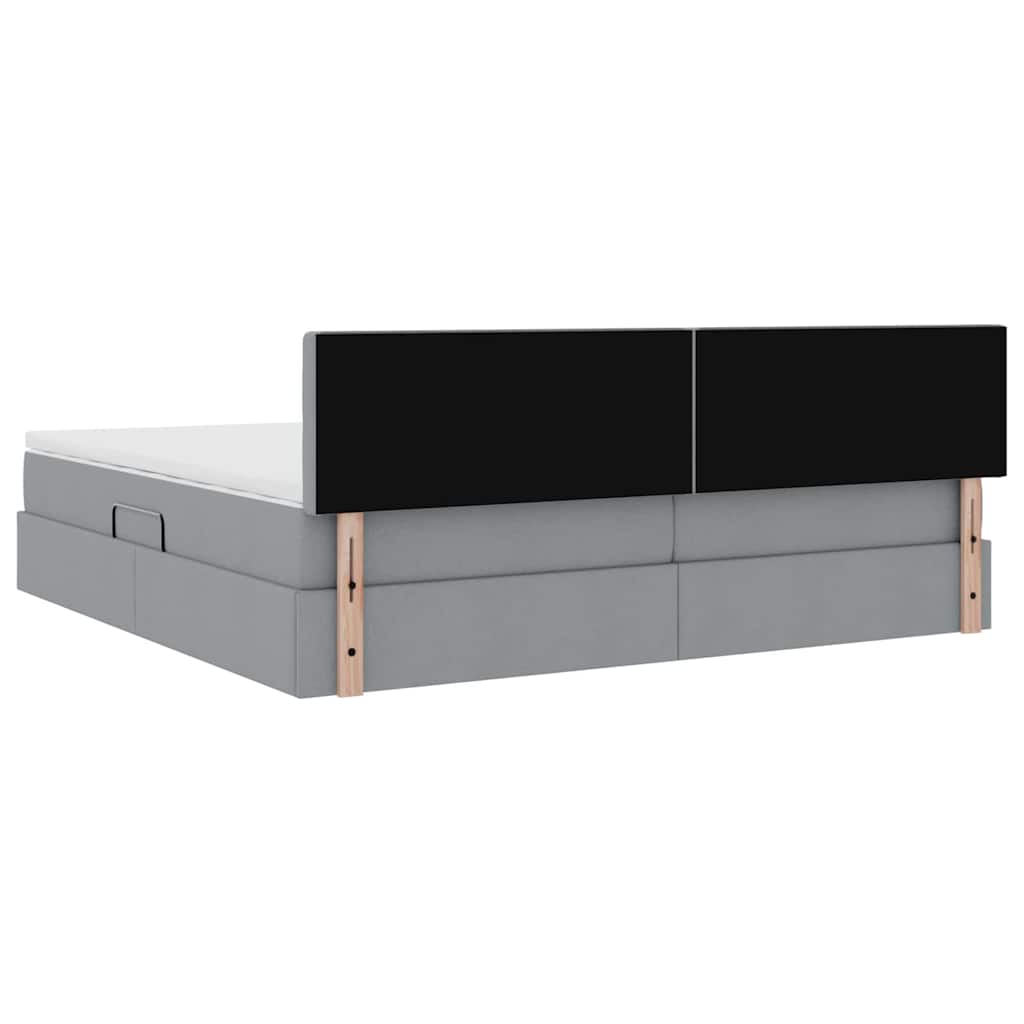 Opbergbed met matras Lichtgrijs 200 x 200 cm Bewerkt hout is nu te koop bij PeponiXL, paradijselijk wonen!