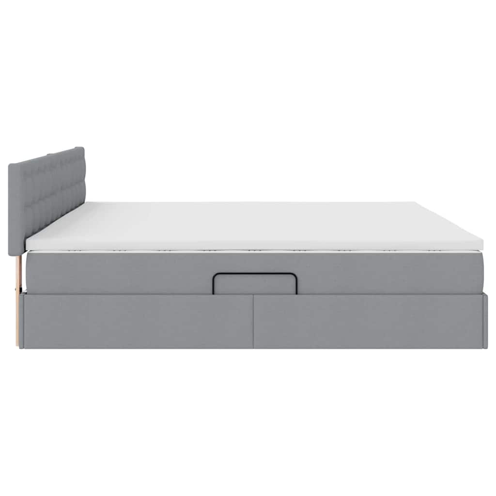 Opbergbed met matras Lichtgrijs 200 x 200 cm Bewerkt hout is nu te koop bij PeponiXL, paradijselijk wonen!