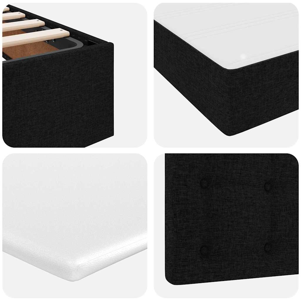 Opbergbed met matras met matras Zwart 200 x 200 cm Bewerkt hout is nu te koop bij PeponiXL, paradijselijk wonen!