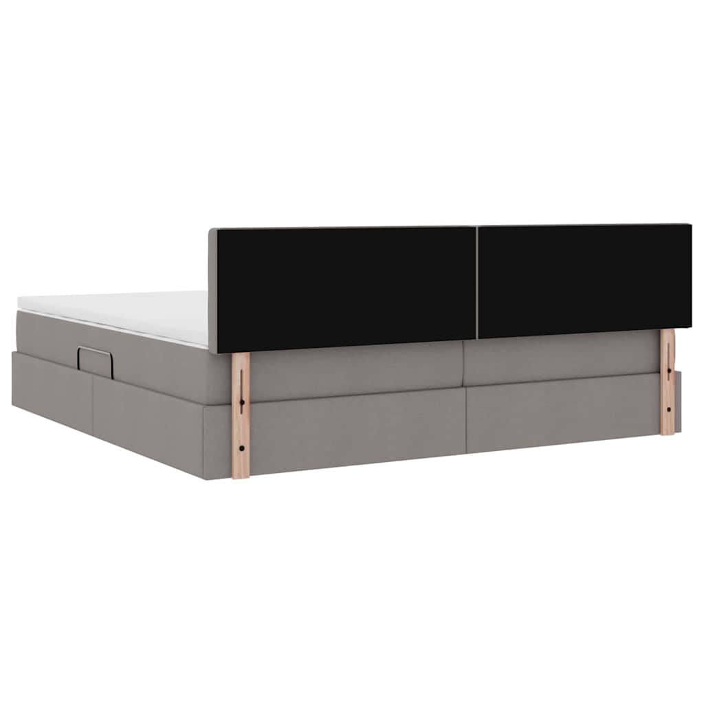 Opbergbed met matras met matras Taupe 200 x 200 cm Bewerkt hout is nu te koop bij PeponiXL, paradijselijk wonen!