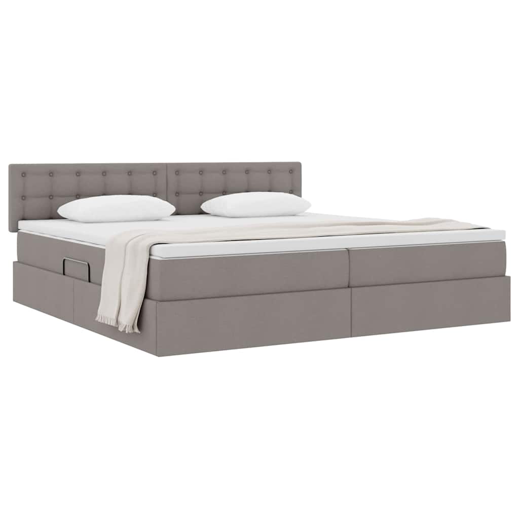 Opbergbed met matras met matras Taupe 200 x 200 cm Bewerkt hout is nu te koop bij PeponiXL, paradijselijk wonen!