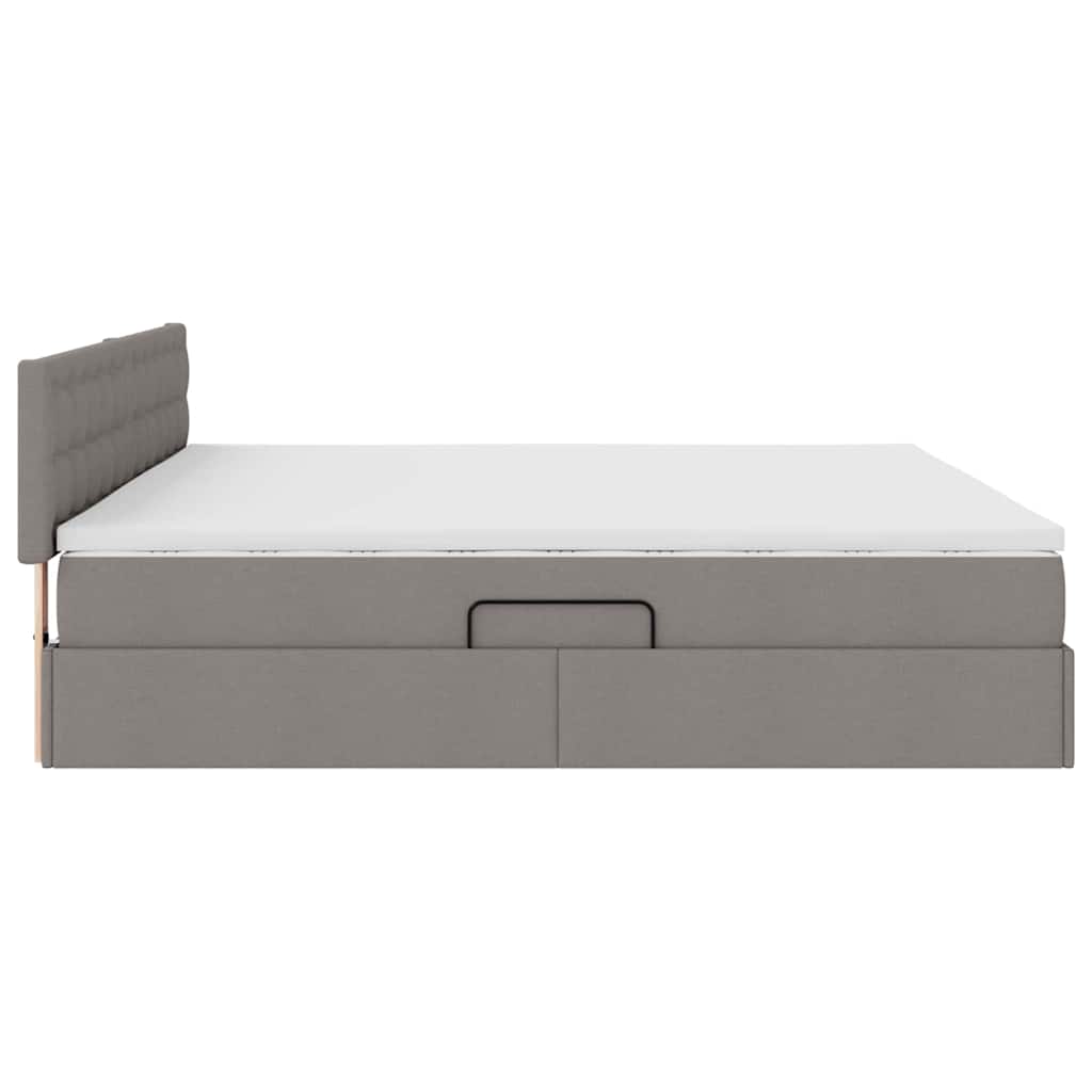 Opbergbed met matras met matras Taupe 200 x 200 cm Bewerkt hout is nu te koop bij PeponiXL, paradijselijk wonen!