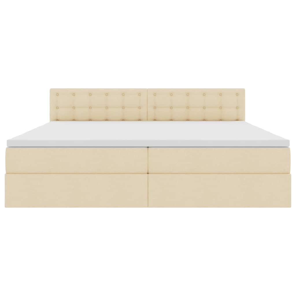 Opbergbed met matras met matras Crème 200 x 200 cm Bewerkt hout is nu te koop bij PeponiXL, paradijselijk wonen!