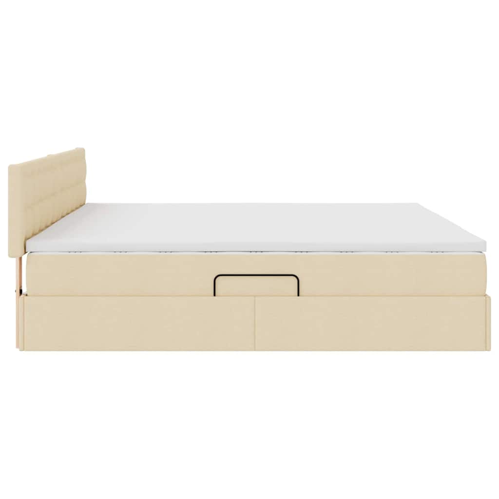 Opbergbed met matras met matras Crème 200 x 200 cm Bewerkt hout is nu te koop bij PeponiXL, paradijselijk wonen!