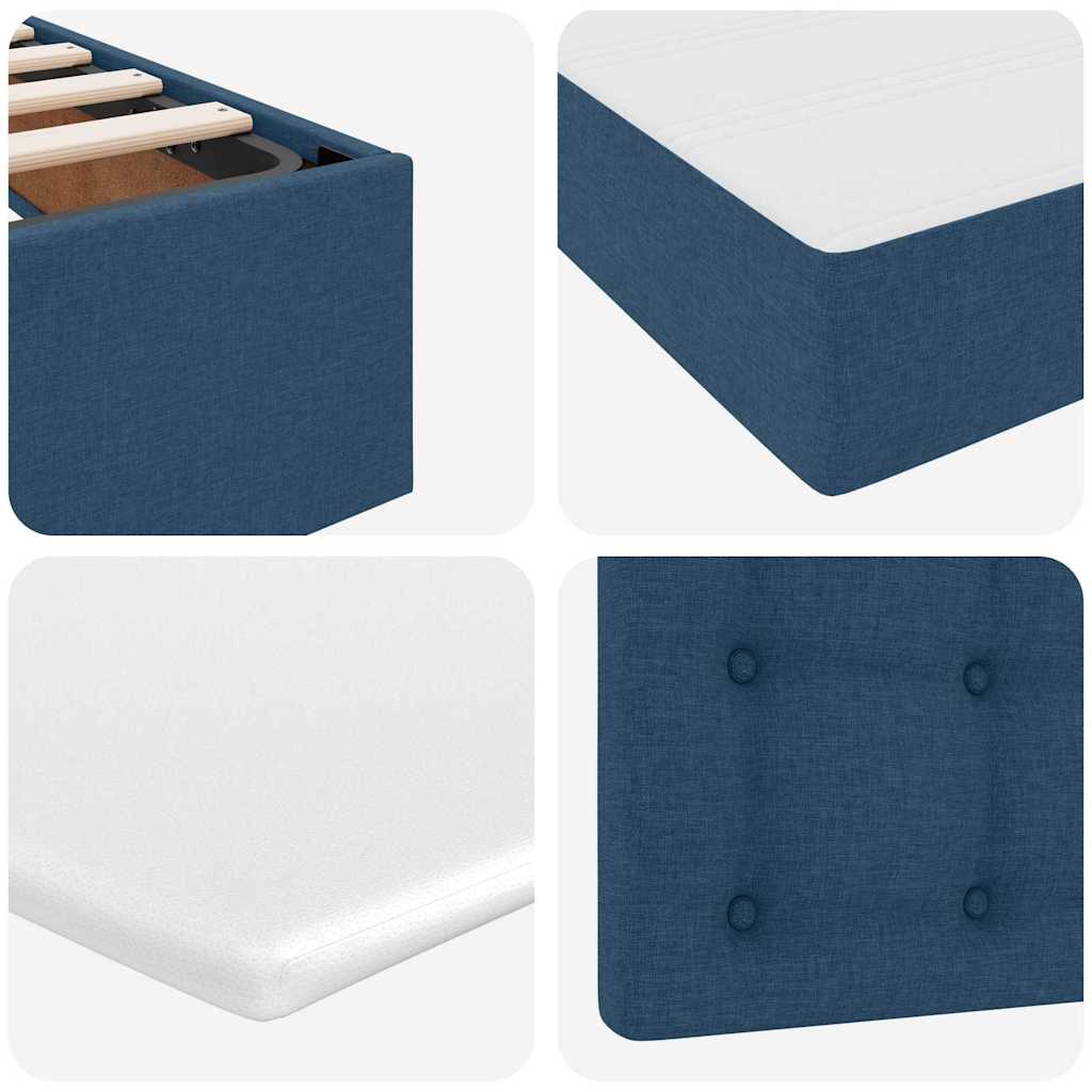 Opbergbed met matras met matras Blauw 200 x 200 cm Bewerkt hout is nu te koop bij PeponiXL, paradijselijk wonen!