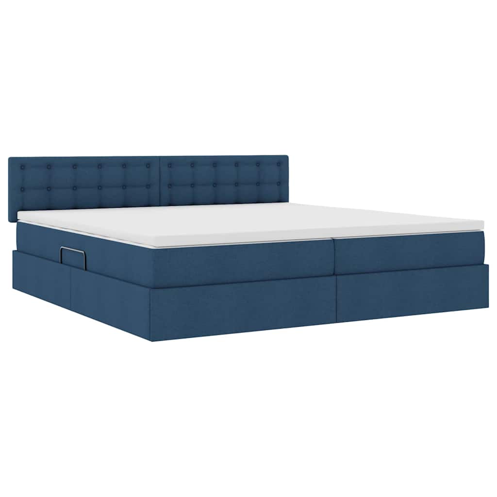 Opbergbed met matras met matras Blauw 200 x 200 cm Bewerkt hout is nu te koop bij PeponiXL, paradijselijk wonen!