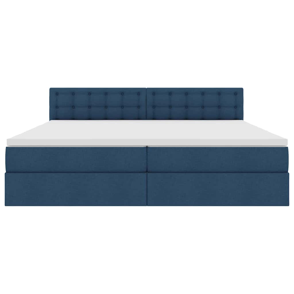 Opbergbed met matras met matras Blauw 200 x 200 cm Bewerkt hout is nu te koop bij PeponiXL, paradijselijk wonen!