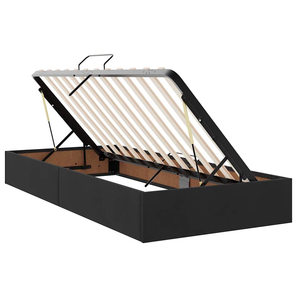 Opslag bed met matras met hoofdeinde Zwart 90 x 200 cm Fluweel is nu te koop bij PeponiXL, paradijselijk wonen!