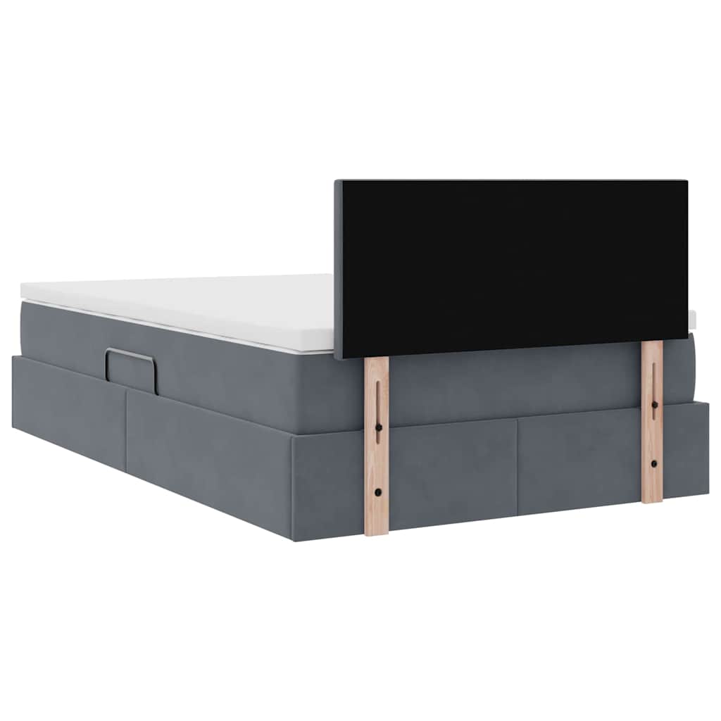 Opslag bed met matras Donkergrijs 120 x 190 cm Fluweel is nu te koop bij PeponiXL, paradijselijk wonen!
