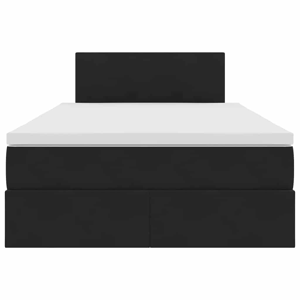 Opslag bed met matras met hoofdeinde Zwart 120 x 190 cm Fluweel is nu te koop bij PeponiXL, paradijselijk wonen!