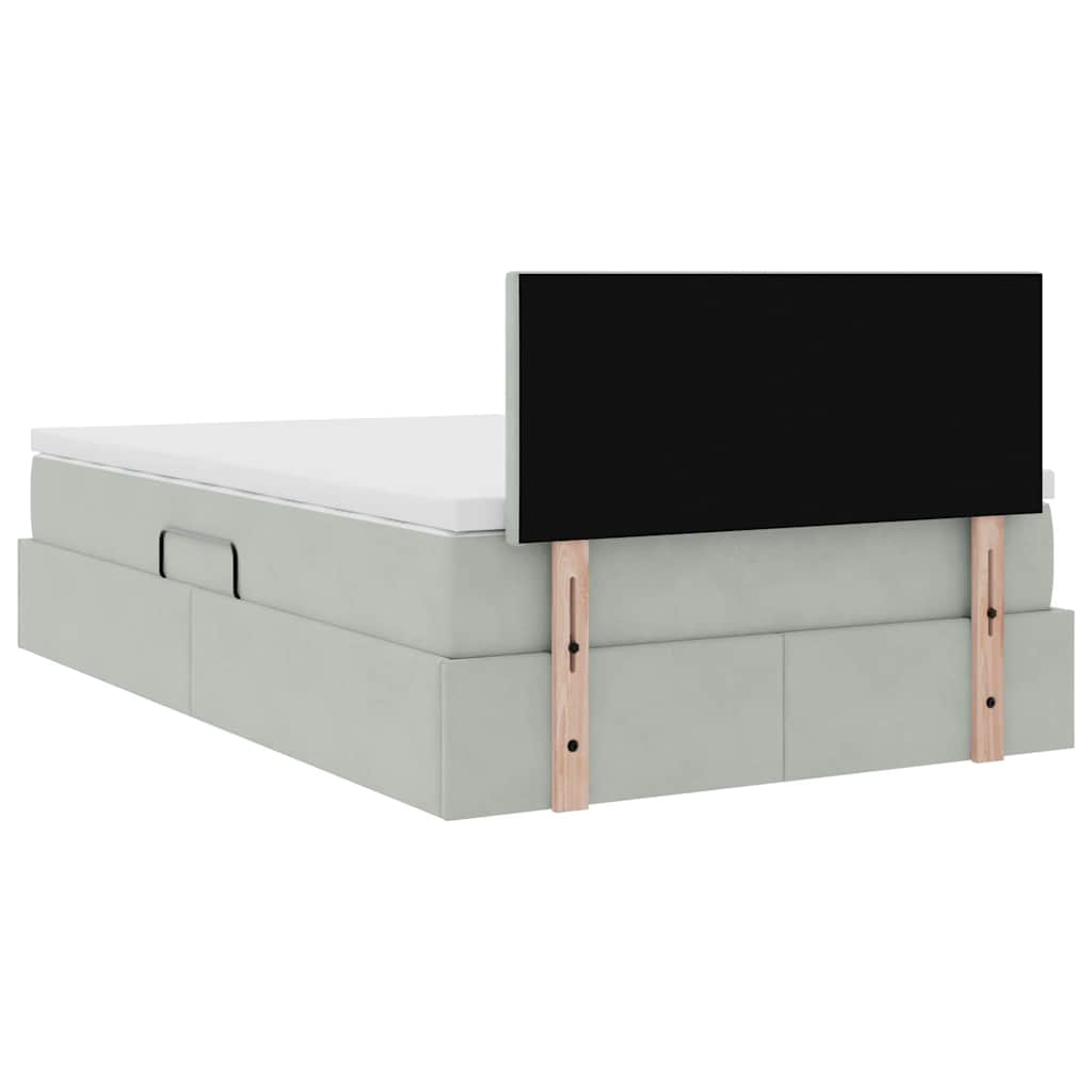 Opslag bed met matras Lichtgrijs 120 x 200 cm Fluweel is nu te koop bij PeponiXL, paradijselijk wonen!