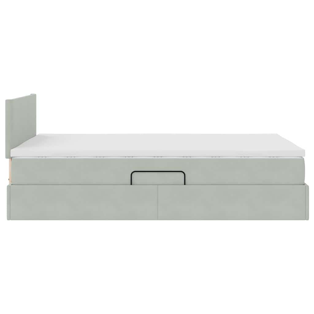 Opslag bed met matras Lichtgrijs 120 x 200 cm Fluweel is nu te koop bij PeponiXL, paradijselijk wonen!