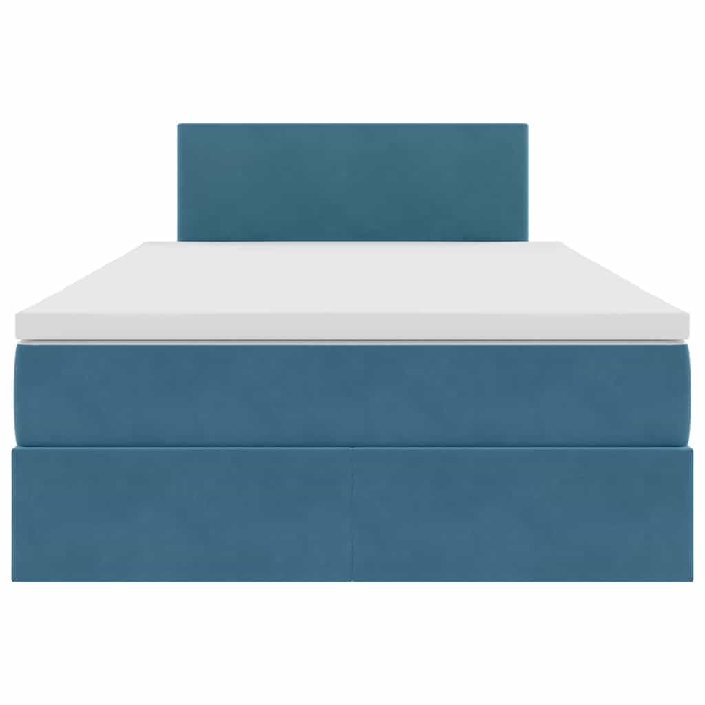 Opslag bed met matras Donkerblauw 120 x 200 cm Fluweel is nu te koop bij PeponiXL, paradijselijk wonen!