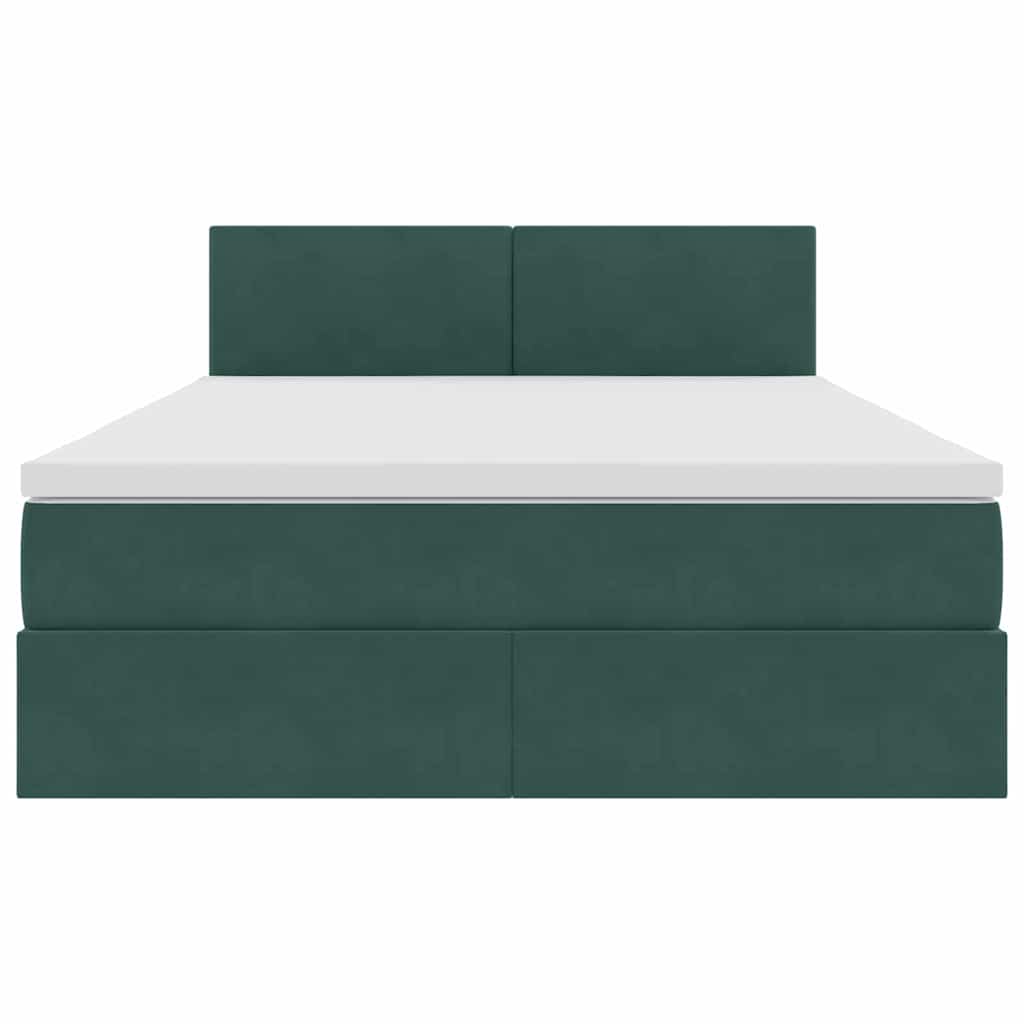 Opslag bed met matras Donkergroen 140 x 200 cm Fluweel is nu te koop bij PeponiXL, paradijselijk wonen!