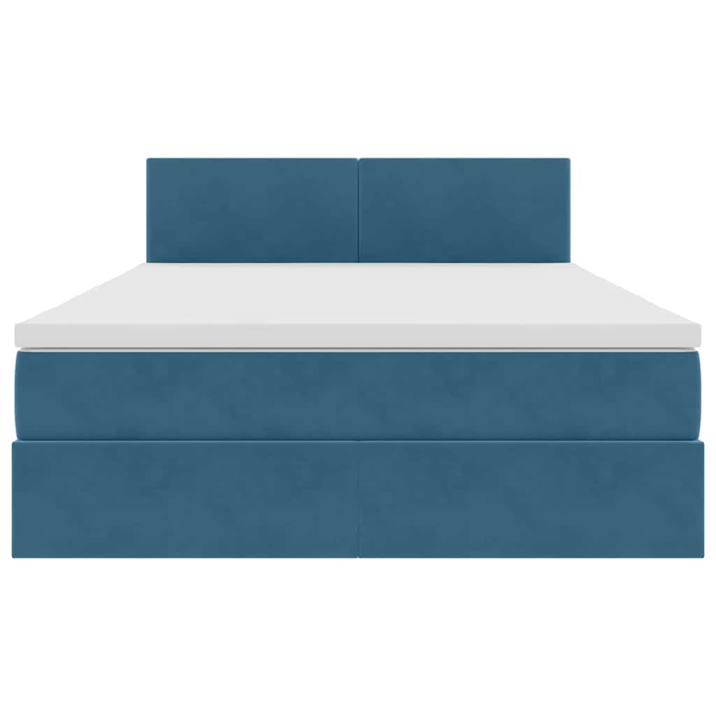 Opslag bed met matras Donkerblauw 140 x 200 cm Fluweel is nu te koop bij PeponiXL, paradijselijk wonen!
