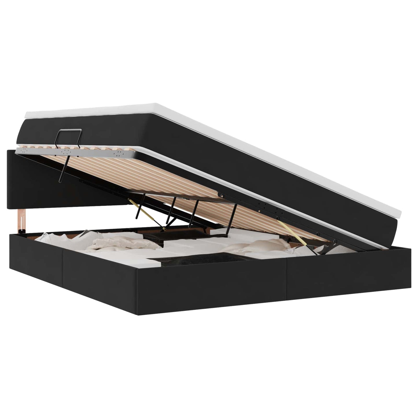 Opslag bed met matras met hoofdeinde Zwart 180 x 200 cm Fluweel is nu te koop bij PeponiXL, paradijselijk wonen!
