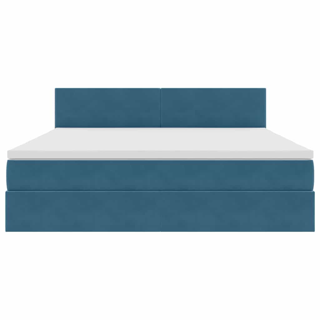 Opslag bed met matras Donkerblauw 180 x 200 cm Fluweel is nu te koop bij PeponiXL, paradijselijk wonen!