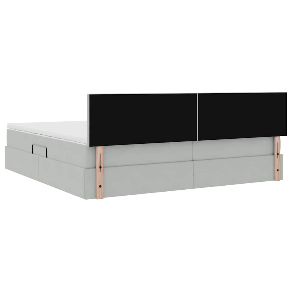 Opslag bed met matras Lichtgrijs 200 x 200 cm Fluweel is nu te koop bij PeponiXL, paradijselijk wonen!