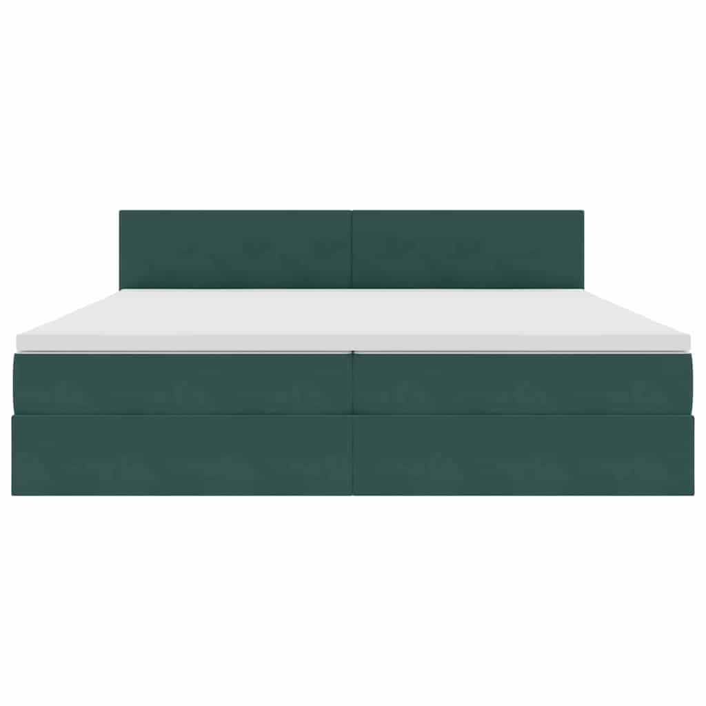 Opslag bed met matras Donkergroen 200 x 200 cm Fluweel is nu te koop bij PeponiXL, paradijselijk wonen!