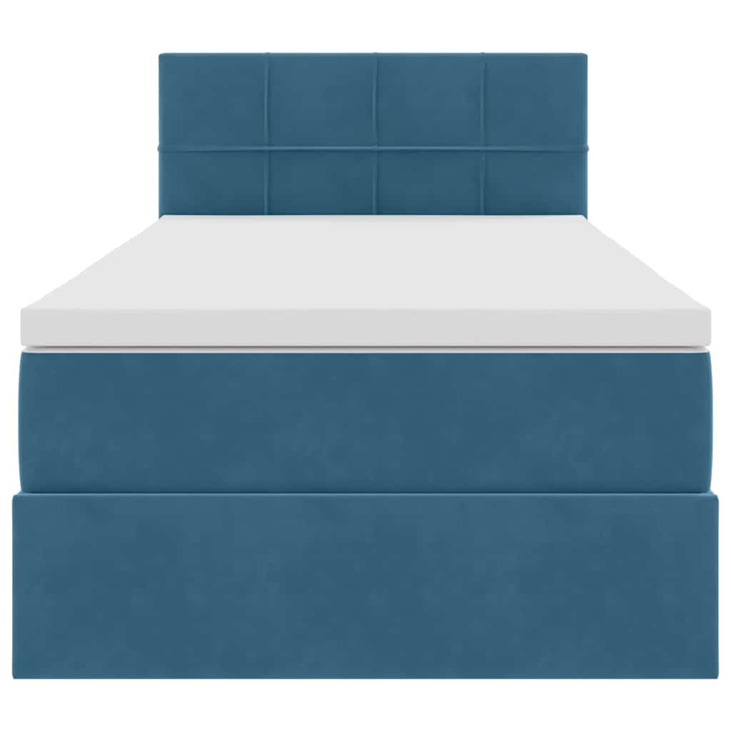 Opslag bed met matras Donkerblauw 100 x 200 cm Fluweel is nu te koop bij PeponiXL, paradijselijk wonen!