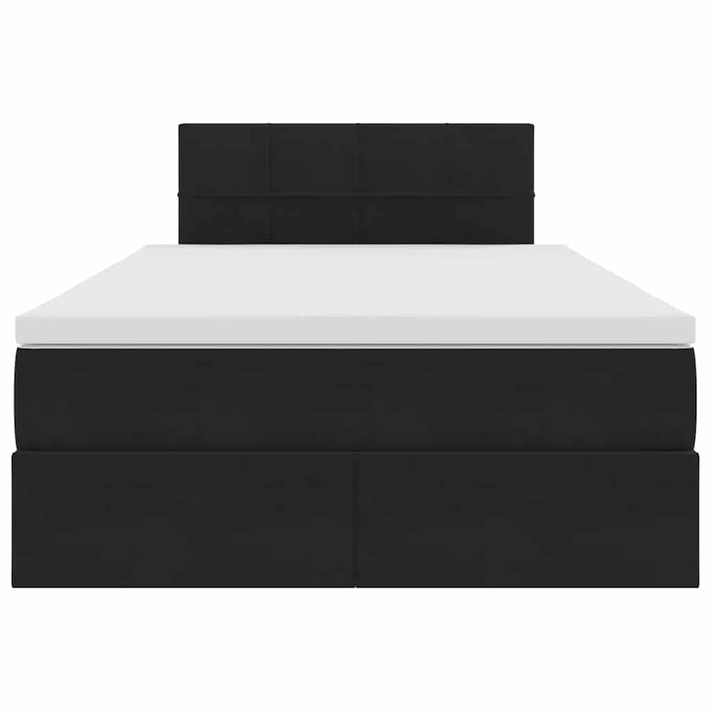 Opslag bed met matras met hoofdeinde Zwart 120 x 190 cm Fluweel is nu te koop bij PeponiXL, paradijselijk wonen!
